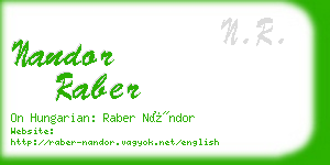 nandor raber business card